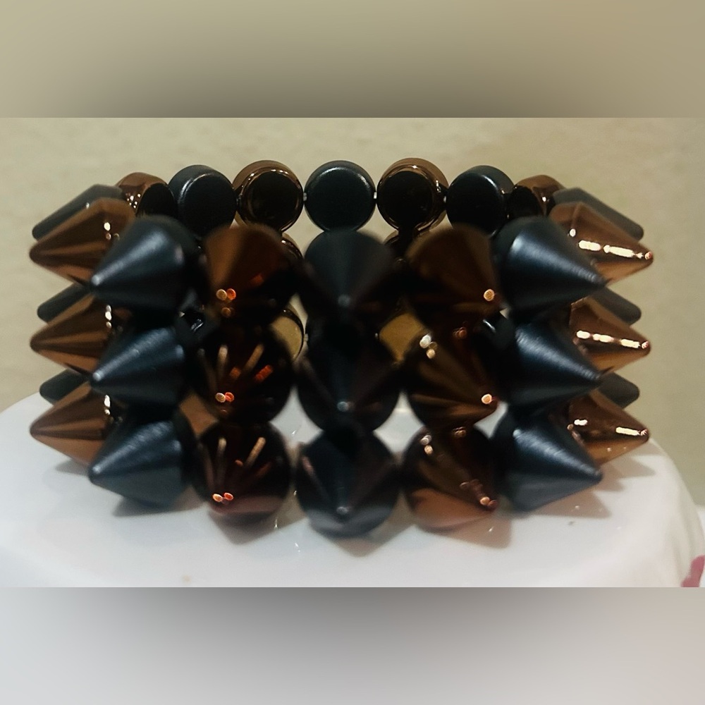 Silver and Bronze stretchable  Bracelet